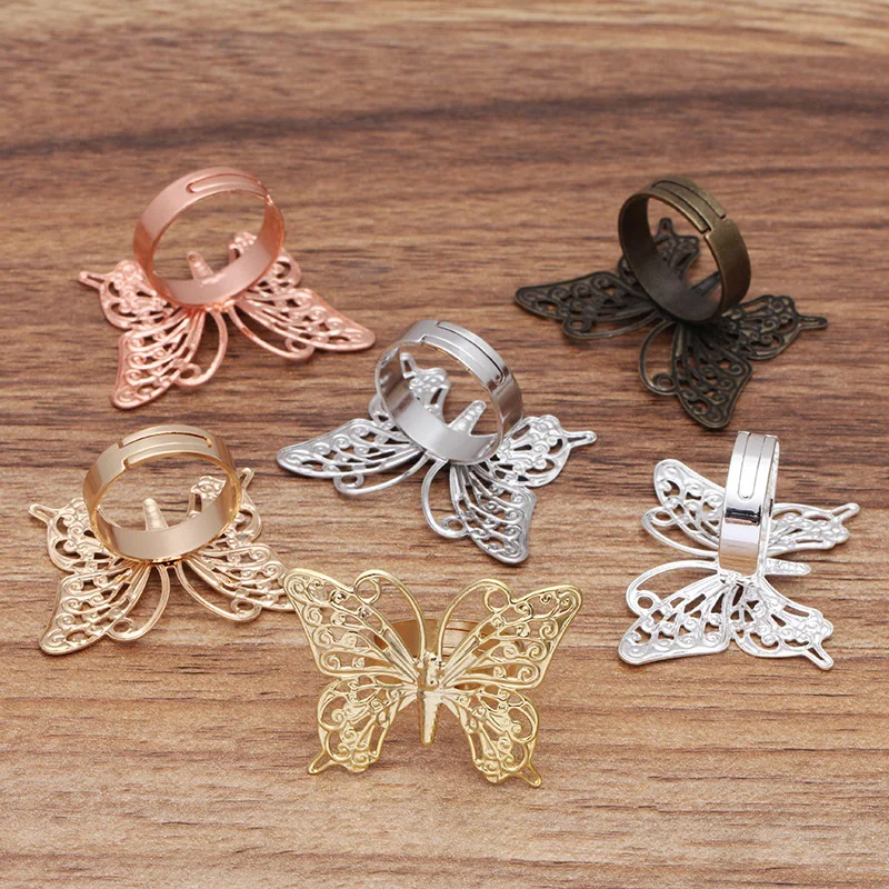 200pcs Copper Adjustable Ring Settings Blanks with Butterfly Charms Ring Base Women Lady DIY Jewelry Making Findings Supplies
200pcs Copper Adjustable Ring Settings Blanks with Butterfly Charms Ring Base Women Lady DIY Jewelry Making Findings Supplies
