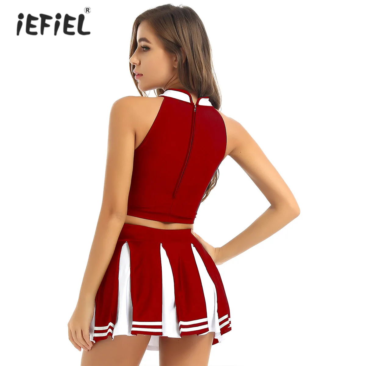 Women Adults Cheerleader Uniform Performance Outfit Japanese Schoolgirl Cosplay Costume Sleeveless Crop Top Mini Pleated Skirt
Women Adults Cheerleader Uniform Performance Outfit Japanese Schoolgirl Cosplay Costume Sleeveless Crop Top Mini Pleated Skirt