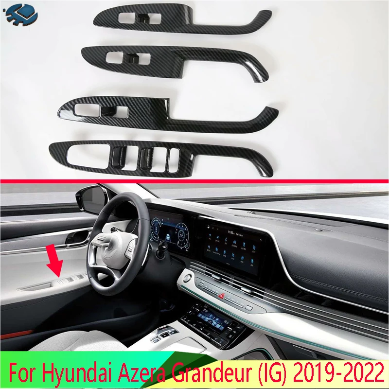 For Hyundai Azera Grandeur (IG) 2019-2022 Carbon Fiber Style Door Window Armrest Cover Switch Panel Trim Molding Garnish
For Hyundai Azera Grandeur (IG) 2019-2022 Carbon Fiber Style Door Window Armrest Cover Switch Panel Trim Molding Garnish