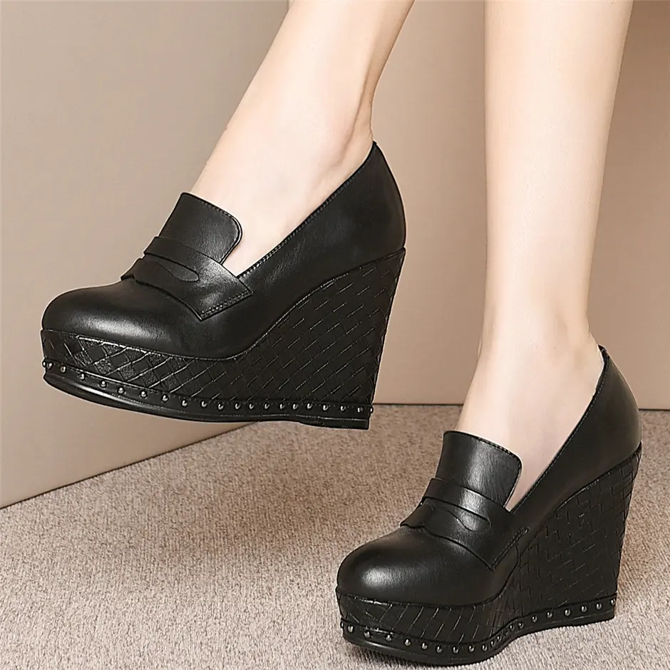 Chunky Platform Oxfords Shoes Women Genuine Leather Wedges High Heel Pumps Female Slip On Round Toe Mary Jane Shoes Casual Shoes
Chunky Platform Oxfords Shoes Women Genuine Leather Wedges High Heel Pumps Female Slip On Round Toe Mary Jane Shoes Casual Shoes