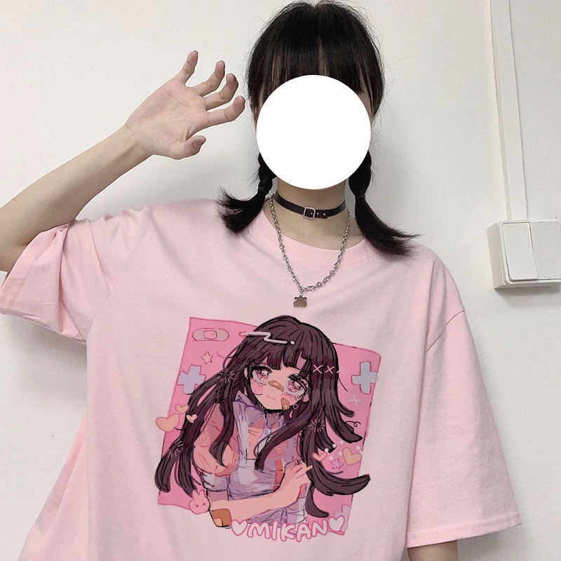 Японская Женская Повседневная аниме женская футболка Harajuku топы хип-хоп свободные летние Ulzzang Kawaii милые футболки женская одежда
Японская Женская Повседневная аниме женская футболка Harajuku топы хип-хоп свободные летние Ulzzang Kawaii милые футболки женская одежда