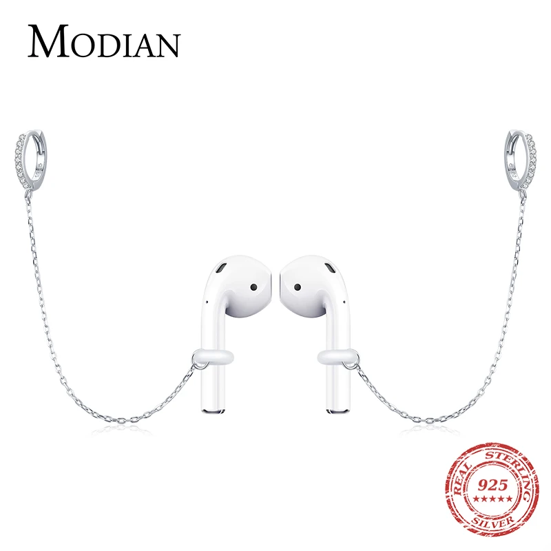 Modian Fixed Earphone Rubber Earring 925 Sterling Silver Clear CZ Long Link Prevent Loss Hoop Earrings For Women Grils Jewelry
Modian Fixed Earphone Rubber Earring 925 Sterling Silver Clear CZ Long Link Prevent Loss Hoop Earrings For Women Grils Jewelry