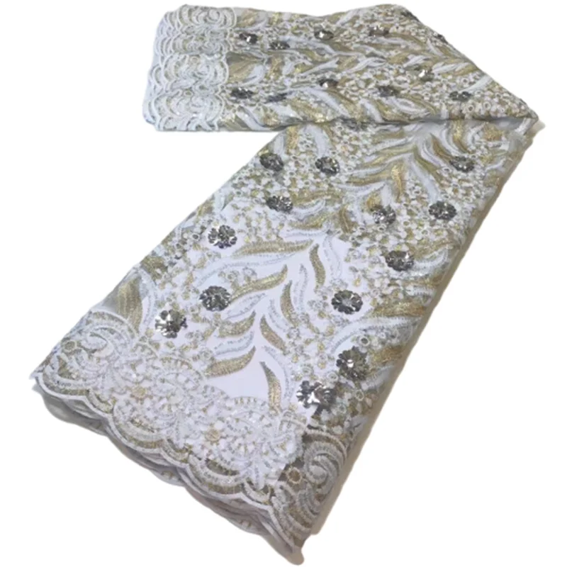 white sequined african lace fabric 2022 high quality lace french mesh fabric beaded stones nigerian lace fabric 5yards
white sequined african lace fabric 2022 high quality lace french mesh fabric beaded stones nigerian lace fabric 5yards