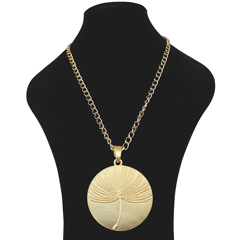 Matte Gold Color Boho Large Dandelion Flower Round Metal Alloy Long Chain Pendant Necklace Lagenlook for Jewelry Women Men Gift
Matte Gold Color Boho Large Dandelion Flower Round Metal Alloy Long Chain Pendant Necklace Lagenlook for Jewelry Women Men Gift