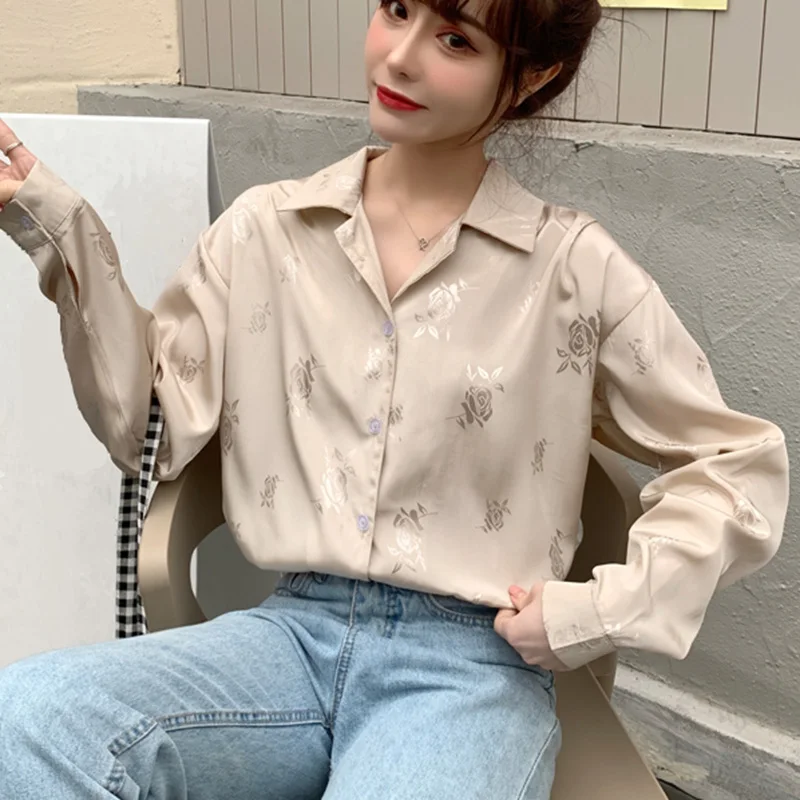 Chic Women Floral Shirt Female Korean Long Sleeves Blouses Office Ladies Casual Tops And Shirts
Chic Women Floral Shirt Female Korean Long Sleeves Blouses Office Ladies Casual Tops And Shirts