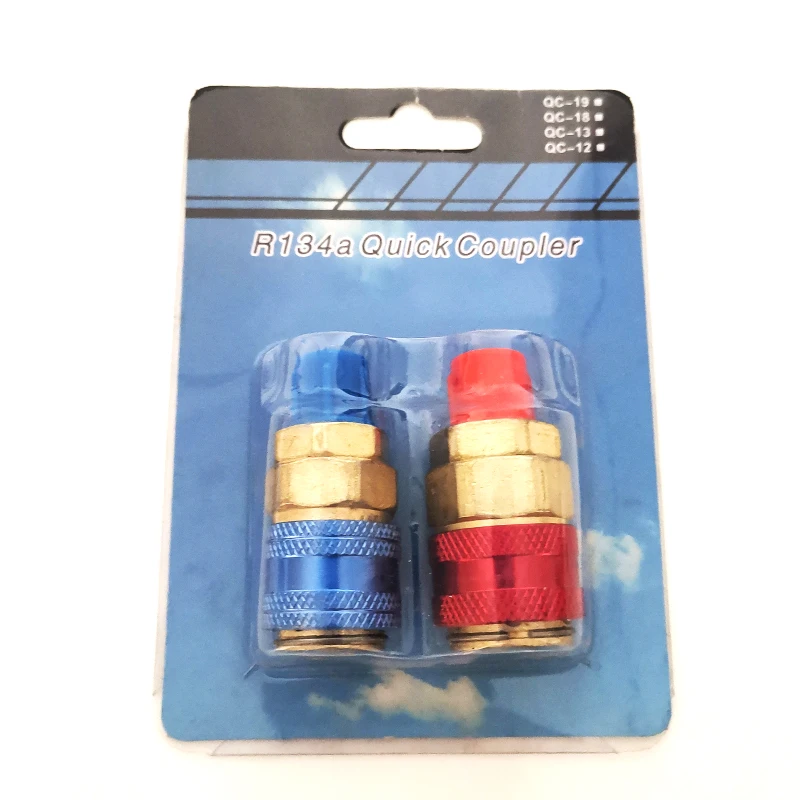 Quick Coupler Connector Refrigerant R134A Automobile Car Adapter 1/4" Male Air Conditioning blue low pressure red high pressure
Quick Coupler Connector Refrigerant R134A Automobile Car Adapter 1/4" Male Air Conditioning blue low pressure red high pressure