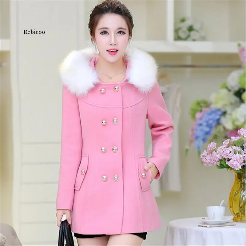 Fur collar winter coat women feminino mujer classic Double Breasted coat Basic Jackets overcoat
Fur collar winter coat women feminino mujer classic Double Breasted coat Basic Jackets overcoat