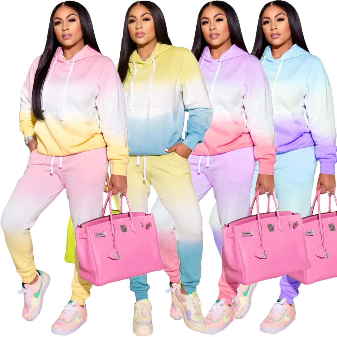 Gradient Casual Two Piece Set Long Sleeve Hoodie Top Lace Up Sweatpants Tracksuit Women Outfits Loungewear Matching Sets
Gradient Casual Two Piece Set Long Sleeve Hoodie Top Lace Up Sweatpants Tracksuit Women Outfits Loungewear Matching Sets