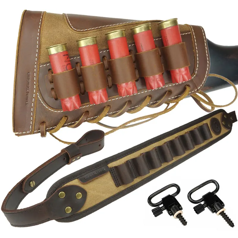 Leather Rifle Sling Shoulder Padding Tactical Strap And Shotgun Gun Buttstock Ammo Shell Holder For 5pcs 12 Gauge
Leather Rifle Sling Shoulder Padding Tactical Strap And Shotgun Gun Buttstock Ammo Shell Holder For 5pcs 12 Gauge