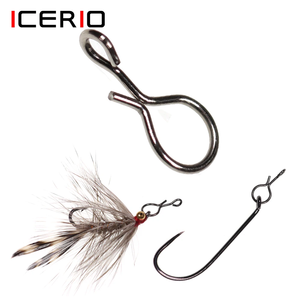 ICERIO 50PCS Fishing Fly Snap Carbon Steel Connector Quick Change Hook Flies Lures
ICERIO 50PCS Fishing Fly Snap Carbon Steel Connector Quick Change Hook Flies Lures