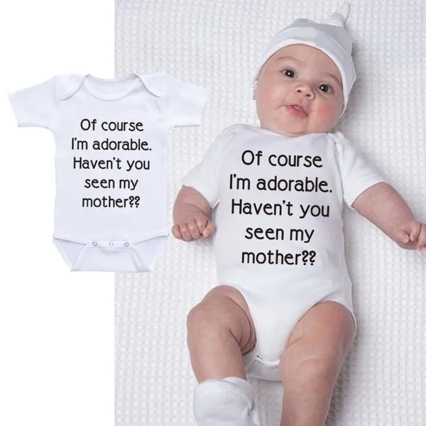 Of Course I Am Adorable Newborn Infant Toddler-Short Sleeve Bodysuits Summer Infant Romper White Letters Toddler Baby Jumpsuit
Of Course I Am Adorable Newborn Infant Toddler-Short Sleeve Bodysuits Summer Infant Romper White Letters Toddler Baby Jumpsuit