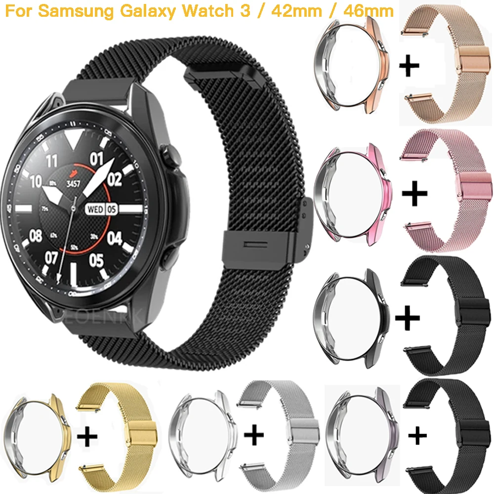 Металлический браслет, защитный чехол для Samsung Galaxy Watch 3 / 42 мм/46 мм, чехол из ТПУ + сменный ремешок для наручных часов
Металлический браслет, защитный чехол для Samsung Galaxy Watch 3 / 42 мм/46 мм, чехол из ТПУ + сменный ремешок для наручных часов