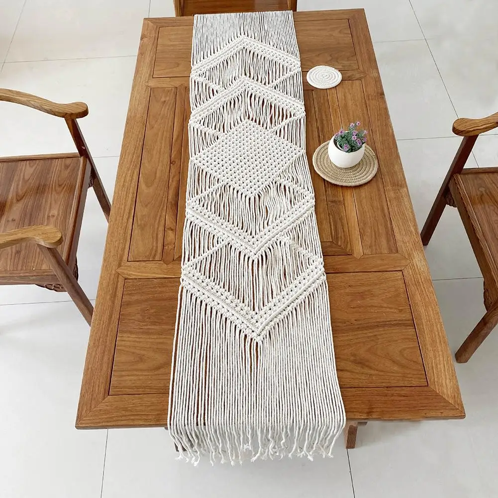 34x200CM Hollow Out Macrame Table Runner Boho Wedding Decoration Nordic Style Boho Table Runner With Tassels Drop Shipping
34x200CM Hollow Out Macrame Table Runner Boho Wedding Decoration Nordic Style Boho Table Runner With Tassels Drop Shipping