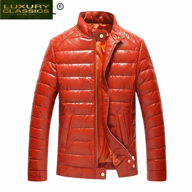 Leather 100% Real Cow Down Jacket Men Spring Winter Streetwear Moto Biker Genuine Leather Duck Down Coat Mens Jacket 8861
Leather 100% Real Cow Down Jacket Men Spring Winter Streetwear Moto Biker Genuine Leather Duck Down Coat Mens Jacket 8861