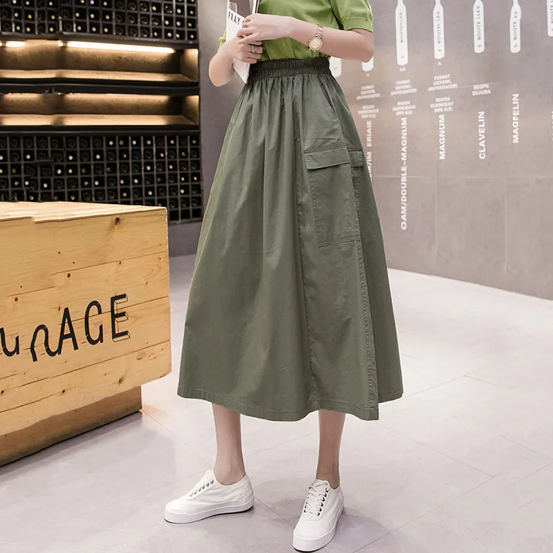 Women's Skirts New 2021Summer Ladies Girls Casual Skirts High Waist Elastic Waist Green khaki Black Blue Skirts Summer Clothes
Women's Skirts New 2021Summer Ladies Girls Casual Skirts High Waist Elastic Waist Green khaki Black Blue Skirts Summer Clothes