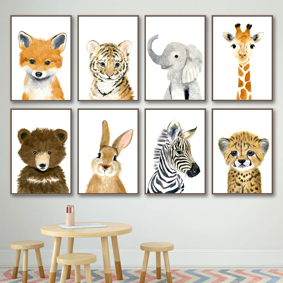 Elephant Zebra Fox Rabbit Bear Owl Giraffe Wall Art Canvas Painting Nordic Posters And Prints Wall Pictures Baby Kids Room Decor
Elephant Zebra Fox Rabbit Bear Owl Giraffe Wall Art Canvas Painting Nordic Posters And Prints Wall Pictures Baby Kids Room Decor