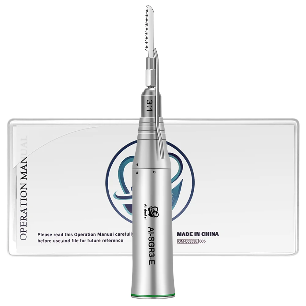 AI-SGR3-E Micro Saw Handpiece External Spray Nozzle Stainless Steel Body 3:1 Reduction Dental Surgical Instrument Oral Tools
AI-SGR3-E Micro Saw Handpiece External Spray Nozzle Stainless Steel Body 3:1 Reduction Dental Surgical Instrument Oral Tools