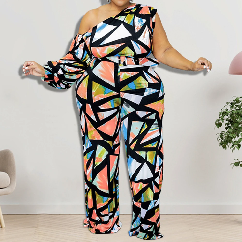 Off-the-shoulder Printed Sexy Jumpsuit Fashion Single Sleeve Waistband Wide Legs Casual Plus Size Women Clothing Wholesale
Off-the-shoulder Printed Sexy Jumpsuit Fashion Single Sleeve Waistband Wide Legs Casual Plus Size Women Clothing Wholesale