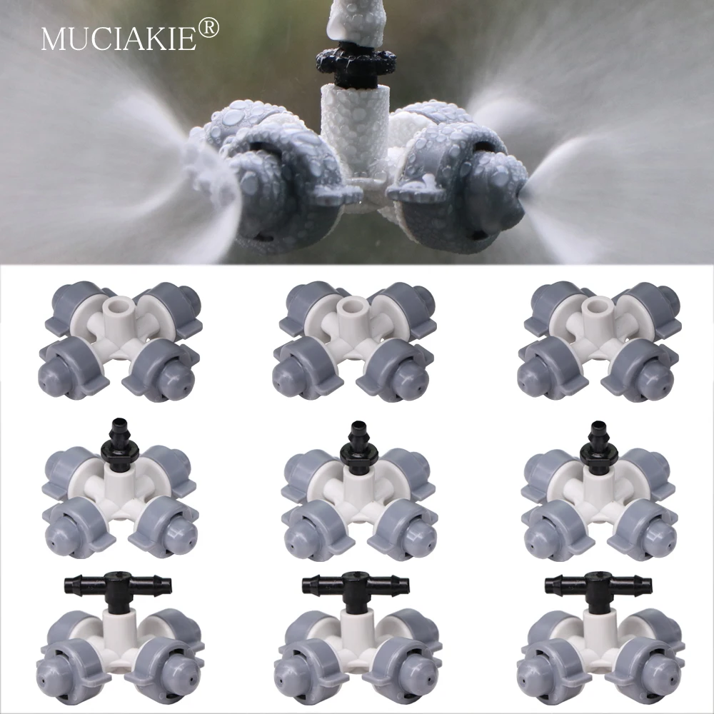 MUCIAKIE 20PCS 46-80 L/h Cross Misting Nozzles 4/1''Barb ID-6.0mm Tee Garden Sprinklers Fog Spray-head Greenhouse Cooling
MUCIAKIE 20PCS 46-80 L/h Cross Misting Nozzles 4/1''Barb ID-6.0mm Tee Garden Sprinklers Fog Spray-head Greenhouse Cooling