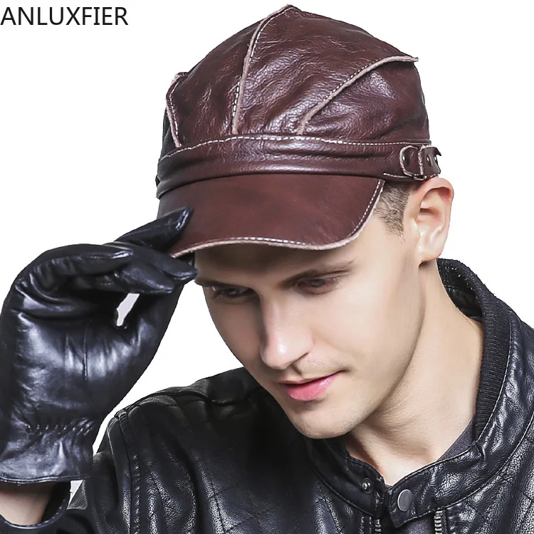 H6943 Genuine Leather Hat Men's Fashionable Recreational Visor Cap Spring Autumn Winter Thin Sheepskin Male Casual Visors Caps
H6943 Genuine Leather Hat Men's Fashionable Recreational Visor Cap Spring Autumn Winter Thin Sheepskin Male Casual Visors Caps