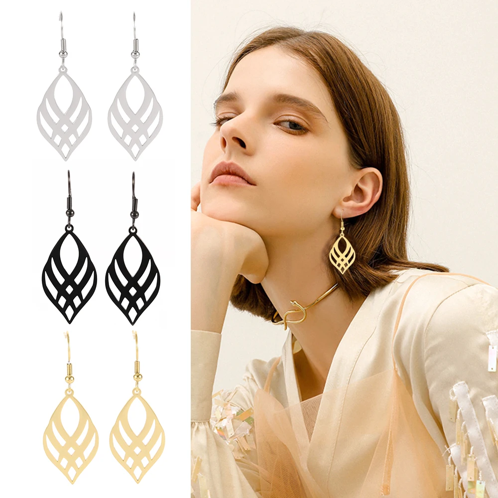 COOLTIME Symmetrical Geometry Drop Earrings Stainless Steel Fashion Golden Color Hollow Flower Earring Jewelry Wholesale
COOLTIME Symmetrical Geometry Drop Earrings Stainless Steel Fashion Golden Color Hollow Flower Earring Jewelry Wholesale
