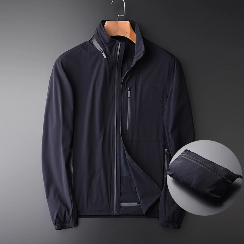 Hidden Hat Male Luxury Thin Fabric Portable Hooded Mens And Coats Fashion Stand Collar Jackets Man M-4XL
Hidden Hat Male Luxury Thin Fabric Portable Hooded Mens And Coats Fashion Stand Collar Jackets Man M-4XL