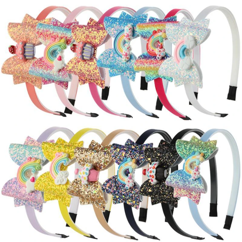 New gradient color sequined bow headband Children's party rainbow bow headband hair accessories headwear
New gradient color sequined bow headband Children's party rainbow bow headband hair accessories headwear