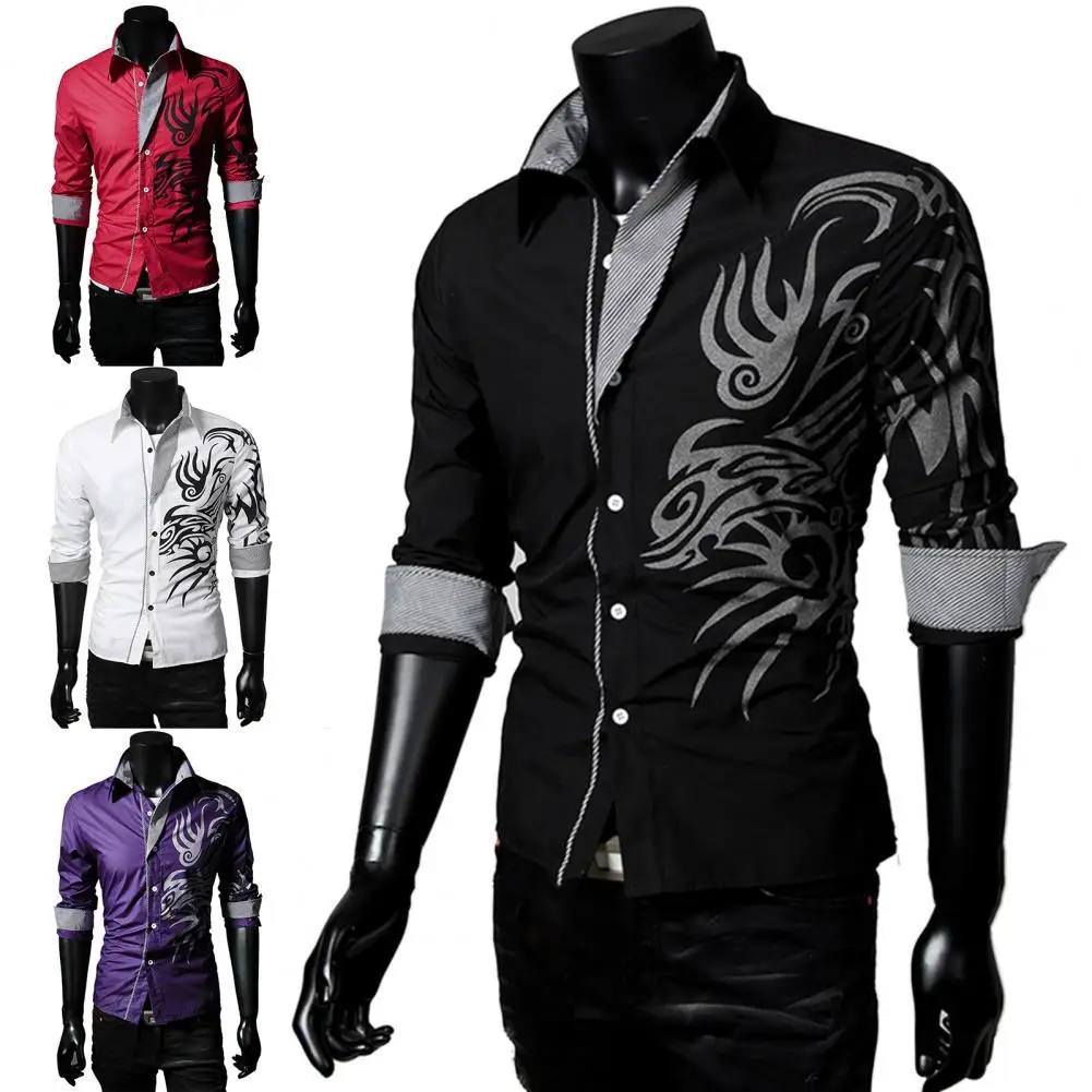 Single-breasted Chinese Style Shirt Turn-down Collar Long Sleeve Men Autumn Top for Daily Wear
Single-breasted Chinese Style Shirt Turn-down Collar Long Sleeve Men Autumn Top for Daily Wear