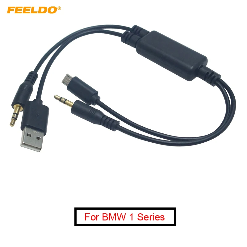 FEELDO Car 3.5mm Male Micro USB to 3.5mm Male USB A Plug Jack AUX Cable Adapter For BMW USB Charger Wire Cable #FD6218
FEELDO Car 3.5mm Male Micro USB to 3.5mm Male USB A Plug Jack AUX Cable Adapter For BMW USB Charger Wire Cable #FD6218