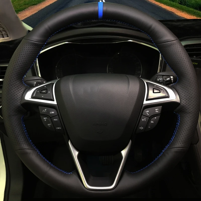 DIY Hand Sew Artificial Leather Blue Marker Car Steering Wheel Cover For Ford Mondeo 2014-2020 Edge Galaxy S-Max 2015 -2020
DIY Hand Sew Artificial Leather Blue Marker Car Steering Wheel Cover For Ford Mondeo 2014-2020 Edge Galaxy S-Max 2015 -2020