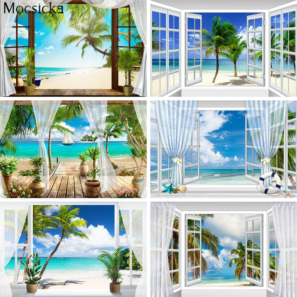 Mocsicka Tropical Beach Scenery Photography Background Window Summer Backdrops Ocean Palm Tree Natural Photocall Photo Studio
Mocsicka Tropical Beach Scenery Photography Background Window Summer Backdrops Ocean Palm Tree Natural Photocall Photo Studio