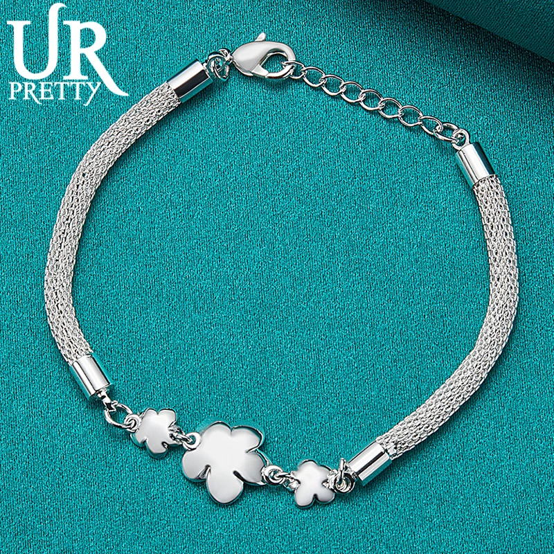 URPRETTY 925 Sterling Silver Flower Chain Bracelet For Women Wedding Engagement Party Charm Jewelry
URPRETTY 925 Sterling Silver Flower Chain Bracelet For Women Wedding Engagement Party Charm Jewelry