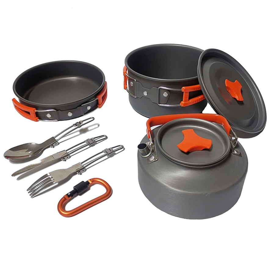 Portable Ultra-Light Outdoor Camping Cookware Set Camping Pan Kettle Set Outdoor Tableware Hiking Picnic Tools for 2-3 Persons
Portable Ultra-Light Outdoor Camping Cookware Set Camping Pan Kettle Set Outdoor Tableware Hiking Picnic Tools for 2-3 Persons