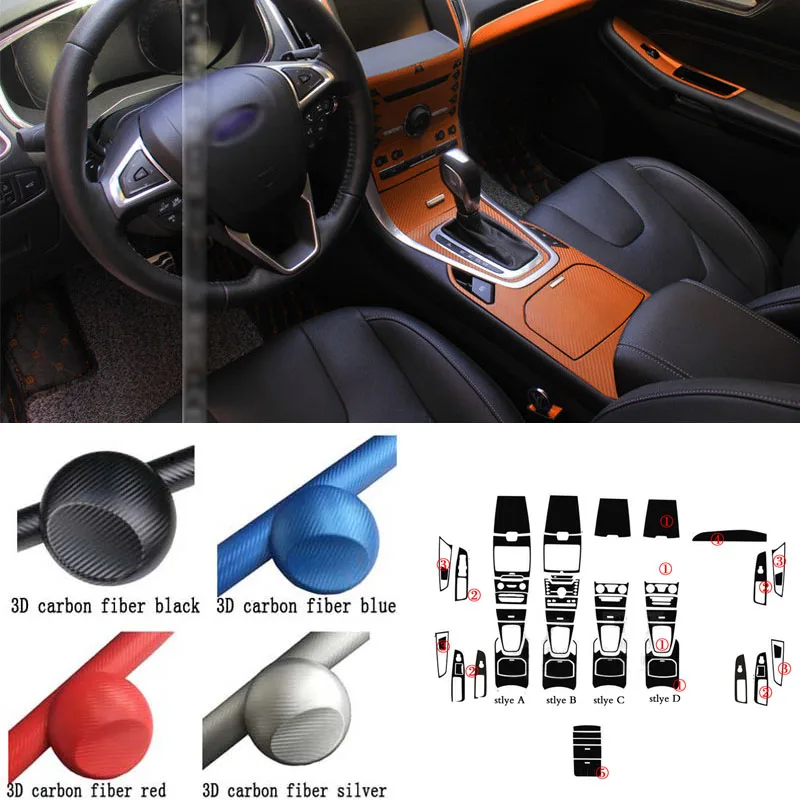 Car-Styling Car Interior Center Console Color Change Carbon Fiber Molding Sticker Decals For Ford Edge 2015-2018
Car-Styling Car Interior Center Console Color Change Carbon Fiber Molding Sticker Decals For Ford Edge 2015-2018