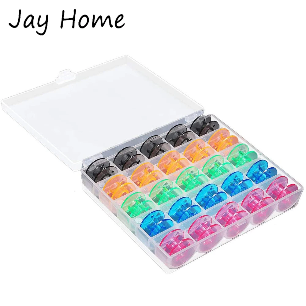 25Pcs Plastic Sewing Machine Bobbins with Case Multicolor Embroidery Empty Sewing Bobbins Spools for Sewing Machine Accessories
25Pcs Plastic Sewing Machine Bobbins with Case Multicolor Embroidery Empty Sewing Bobbins Spools for Sewing Machine Accessories