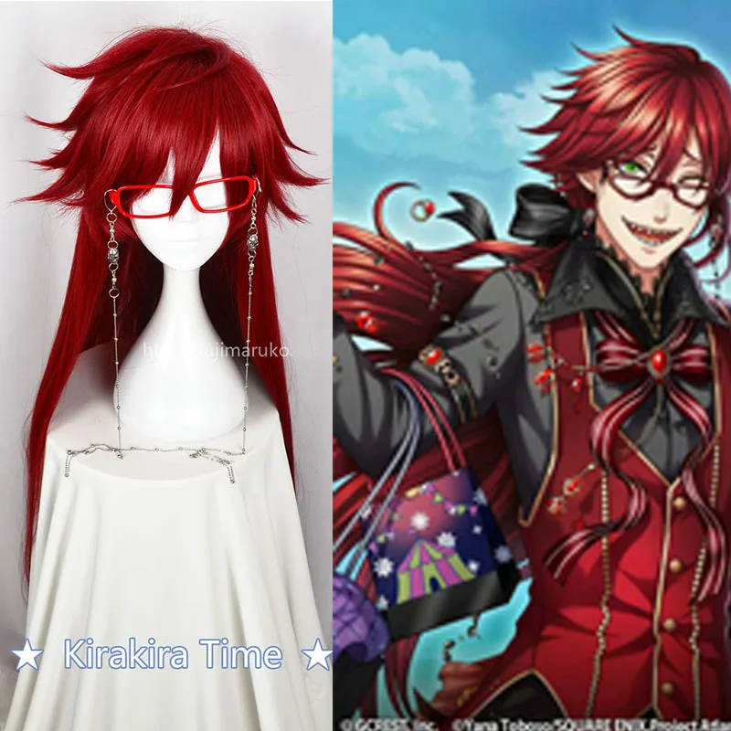 Kuroshitsuji Черный дворецкий Grell Sutcliff красные длинные прямые термостойкие волосы косплей костюм парик + очки с цепочкой в виде черепа
Kuroshitsuji Черный дворецкий Grell Sutcliff красные длинные прямые термостойкие волосы косплей костюм парик + очки с цепочкой в виде черепа