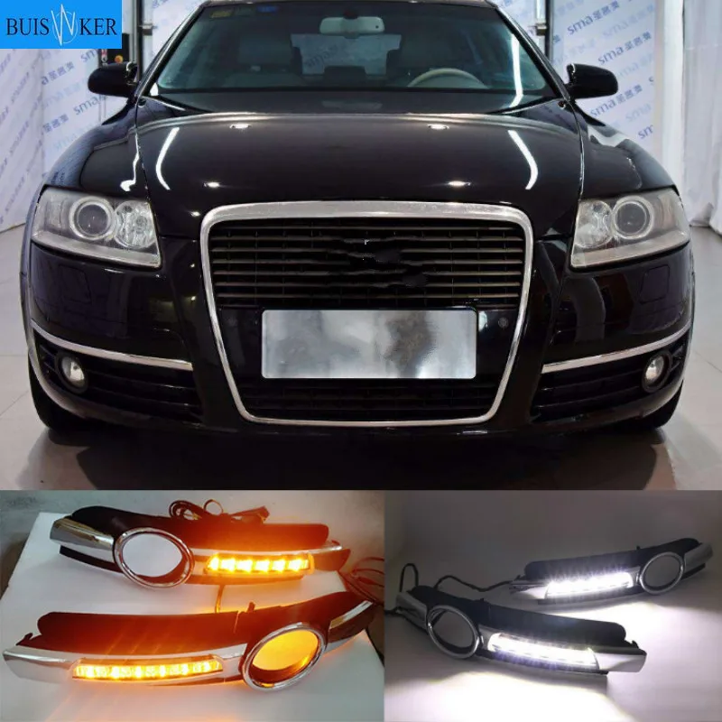 2Pcs For AUDI A6 C6 2005 2006 2007 2008 LED DRL Daytime Running Lights 12V ABS Fog Lamp Hole With Yellow Turn Signal
2Pcs For AUDI A6 C6 2005 2006 2007 2008 LED DRL Daytime Running Lights 12V ABS Fog Lamp Hole With Yellow Turn Signal