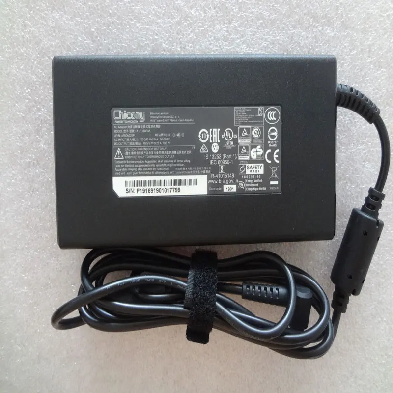 NEW OEM Slim Chicony 180W 19.5V 9.23A A17-180P4A 5.5mm AC Adapter For MSI GS65 Stealth 8SE Gaming Laptop Genuine Charger
NEW OEM Slim Chicony 180W 19.5V 9.23A A17-180P4A 5.5mm AC Adapter For MSI GS65 Stealth 8SE Gaming Laptop Genuine Charger