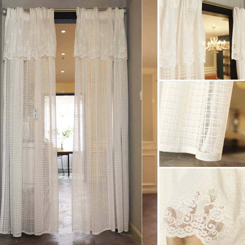 Luxury Lace Plaid Embroidered Tulle Curtain White Sheer Voile Curtain s For Living Room Bedroom 2 Panel Drape Home Decoration
Luxury Lace Plaid Embroidered Tulle Curtain White Sheer Voile Curtain s For Living Room Bedroom 2 Panel Drape Home Decoration
