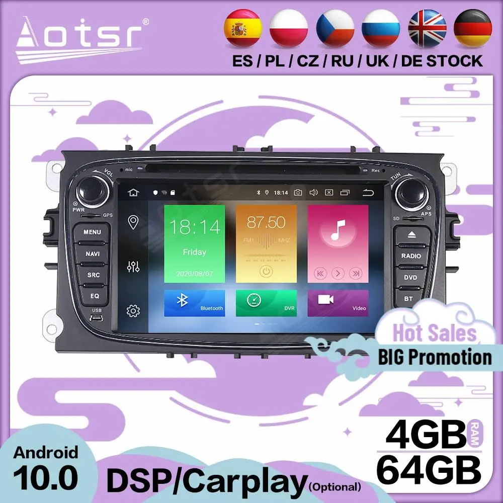 Carplay мультимедийный стерео Android 10 плеер для FORD Focus S-MAX Mondeo C-MAX Galaxy GPS BT аудио Радио 2 Din приемник головное устройство
Carplay мультимедийный стерео Android 10 плеер для FORD Focus S-MAX Mondeo C-MAX Galaxy GPS BT аудио Радио 2 Din приемник головное устройство