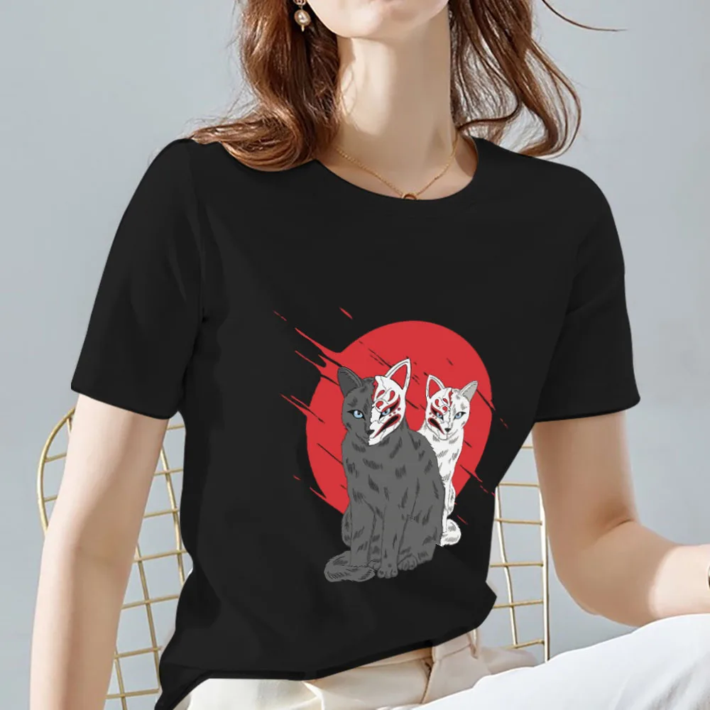 Street Fashion Tshirt Woman Slim Top Anime Double Fox Mask Print Pattern Casual Round Neck Commuter Harajuku Style Short Sleeves
Street Fashion Tshirt Woman Slim Top Anime Double Fox Mask Print Pattern Casual Round Neck Commuter Harajuku Style Short Sleeves