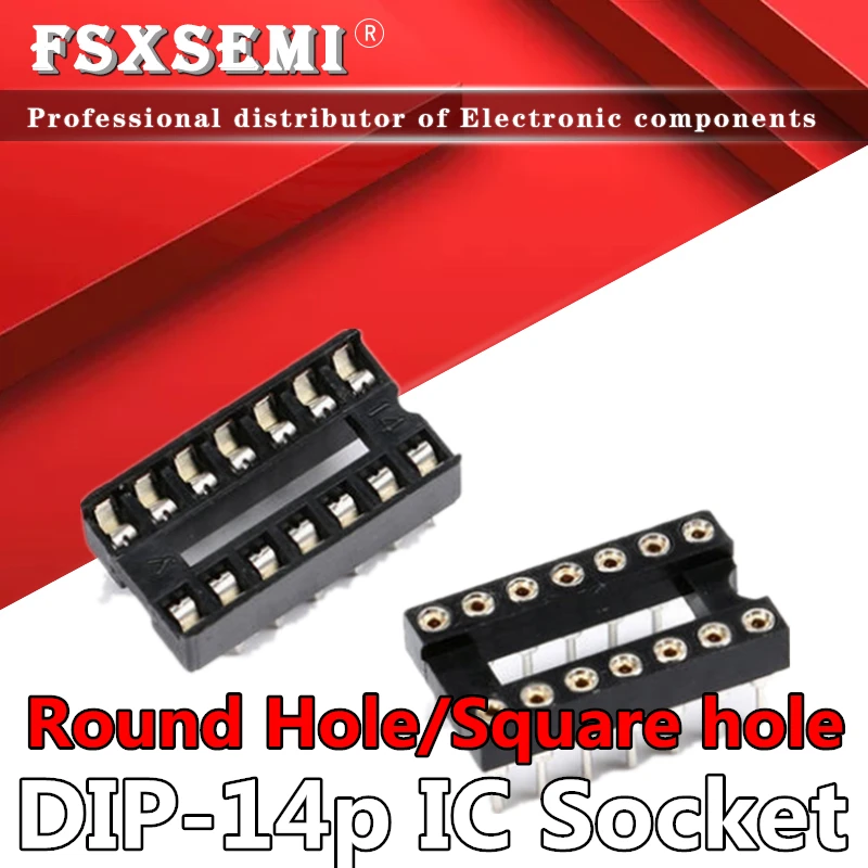 10pcs DIP-14 Round Hole Square hole 14 Pins 2.54MM DIP DIP14 IC Sockets Adaptor Solder Type IC Connector
10pcs DIP-14 Round Hole Square hole 14 Pins 2.54MM DIP DIP14 IC Sockets Adaptor Solder Type IC Connector