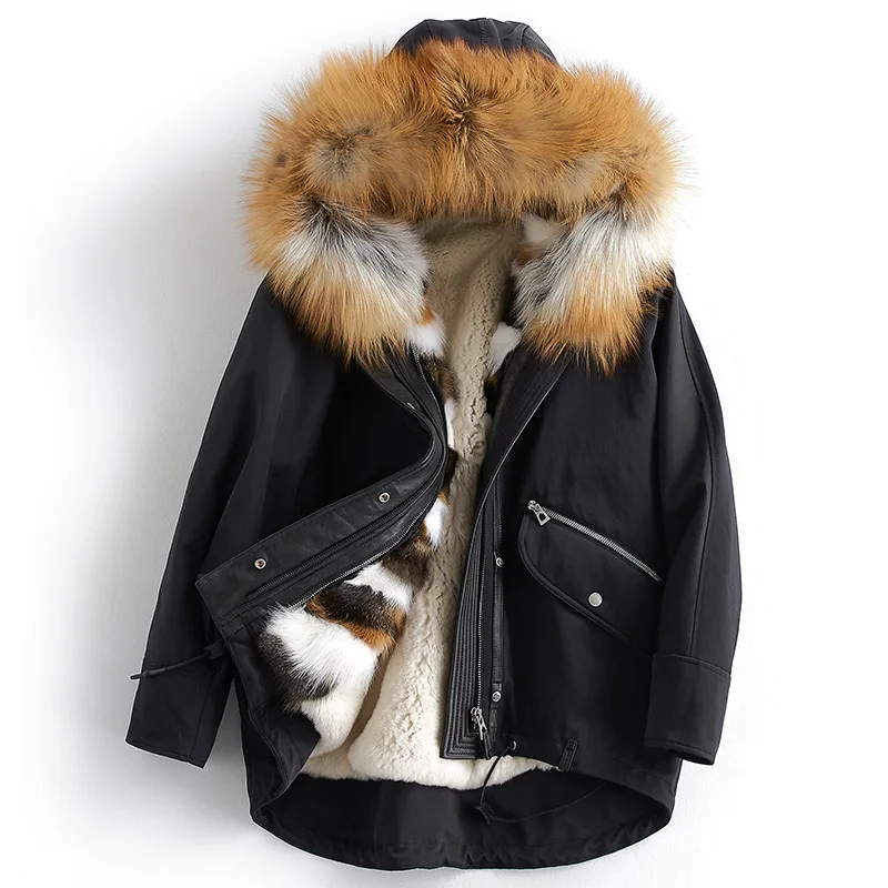 Real Fur Coat Women Rex Rabbit Fur Coat Fox Fur Collar Warm Winter Coat Women Real Fur Parka Women Clothes 2020
Real Fur Coat Women Rex Rabbit Fur Coat Fox Fur Collar Warm Winter Coat Women Real Fur Parka Women Clothes 2020