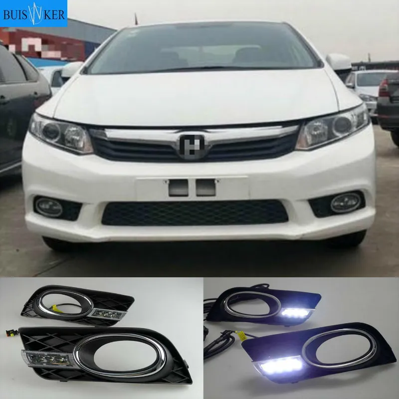 2Pcs Car-styling LED 12V DRL Car Daylight Daytime Running Lights with Turn Signal Fog Lamp Covers For Honda Civic 2011 2012 2013
2Pcs Car-styling LED 12V DRL Car Daylight Daytime Running Lights with Turn Signal Fog Lamp Covers For Honda Civic 2011 2012 2013