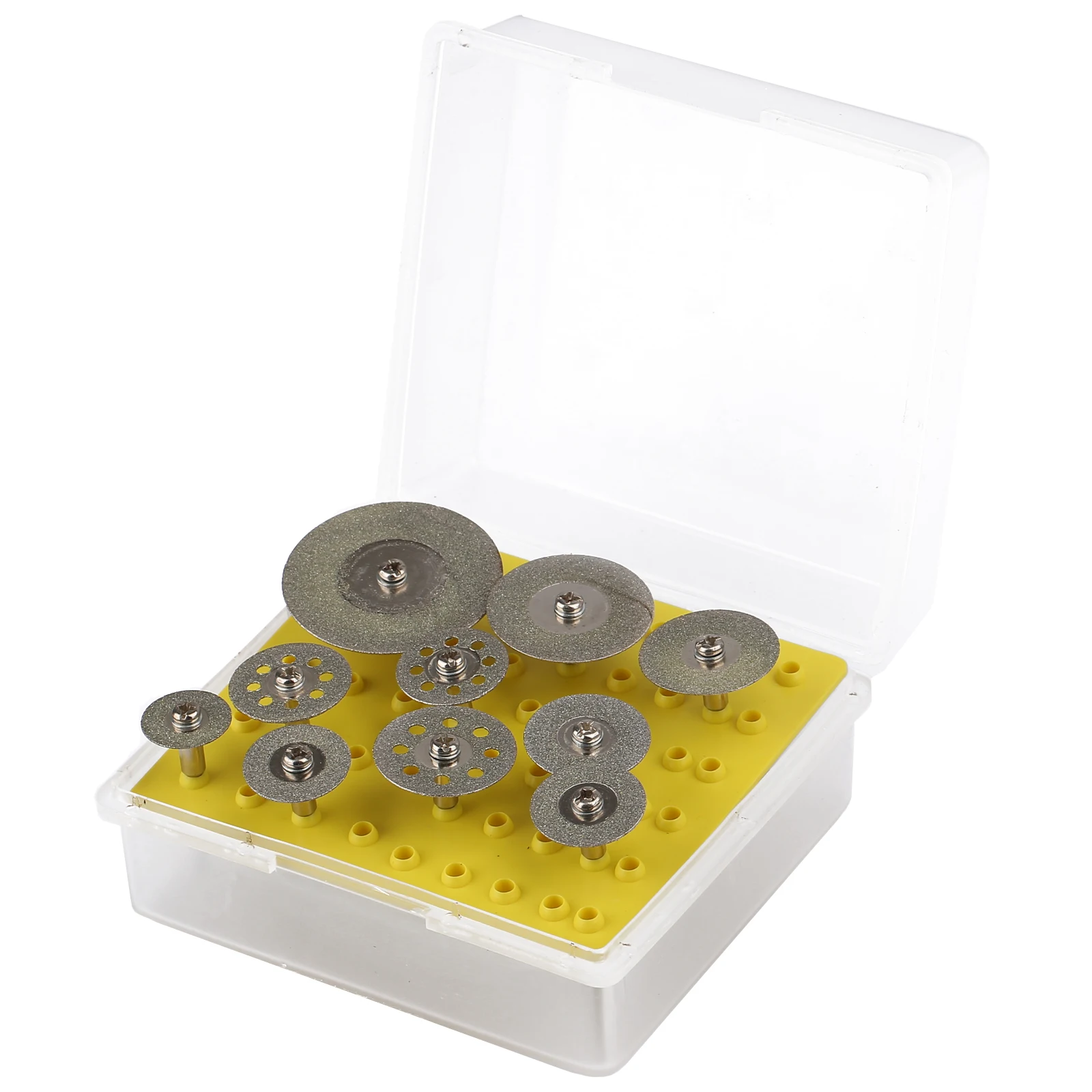 10pcs/set Diamond Cutting Wheel Saw Blades Cut Off Discs Set for Dremel Rotary Tool with 2.35mm Shank Mandrel
10pcs/set Diamond Cutting Wheel Saw Blades Cut Off Discs Set for Dremel Rotary Tool with 2.35mm Shank Mandrel