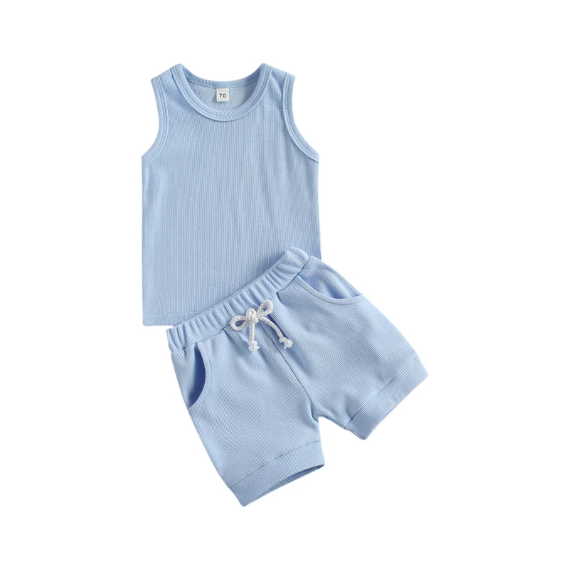 Hot Sale Baby Boy Clothes 2-piece Outfit Set Sleeveless Solid Color Tops+Shorts Set Newborn Kids Boys Girls Two Piece Suit
Hot Sale Baby Boy Clothes 2-piece Outfit Set Sleeveless Solid Color Tops+Shorts Set Newborn Kids Boys Girls Two Piece Suit