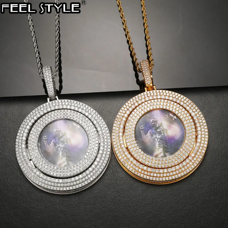Hip Hop Custom Made Photo Big Round Rotating Bling Iced Out Cubic Zircon Necklace & Pendant For Men Women Jewelry WithSolid Back
Hip Hop Custom Made Photo Big Round Rotating Bling Iced Out Cubic Zircon Necklace & Pendant For Men Women Jewelry WithSolid Back