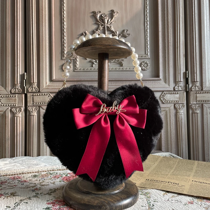 Lolita Original Handmade Bow Handbag Red Purple Letter Crossbody Bag Plush Heart Bag
Lolita Original Handmade Bow Handbag Red Purple Letter Crossbody Bag Plush Heart Bag