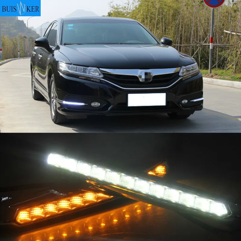 2pcs LED DRL Daytime Running Driving Light Fog Lamp With Yellow turn light For Honda Spirior Europe Accord 2015-2017 Front
2pcs LED DRL Daytime Running Driving Light Fog Lamp With Yellow turn light For Honda Spirior Europe Accord 2015-2017 Front