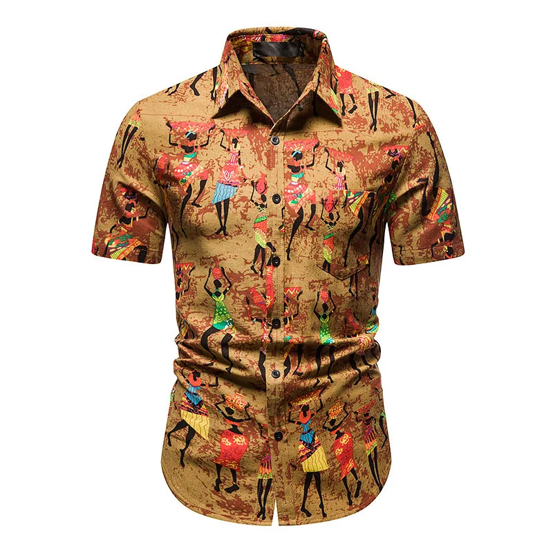 Vintage African Ethnic Print Shirt Men 2021 Summer Short Sleeve Hawaiian Shirt Men Cotton Linen Harajuku Shirts with Pocket 3XL
Vintage African Ethnic Print Shirt Men 2021 Summer Short Sleeve Hawaiian Shirt Men Cotton Linen Harajuku Shirts with Pocket 3XL